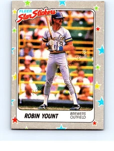 Robin Yount #40 Milwaukee Brewers 1988 Fleer Star Stickers Excellent - Picture 1 of 2