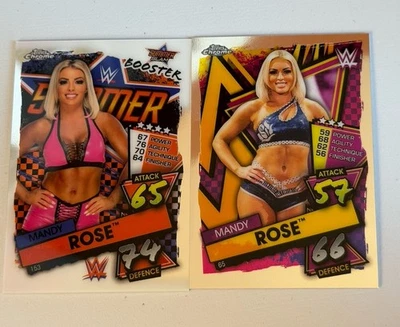 2021 Topps Chrome WWE Slam Attax #65 Mandy Rose Base & #153 Power Boost Base - Image 1 of 4