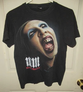 Vintage Marilyn Manson Face Graphic T Shirt Men's Medium - Picture 1 of 4