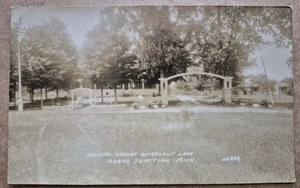Grand Junction,  MI.  Sheffers Resort,  Osterhout Lake - Photo Postcard, RPPC - Picture 1 of 2
