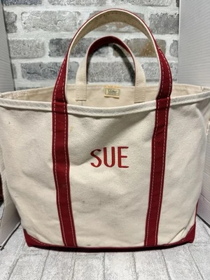 Vintage  1970,sL.L Bean Boat And Tote Bag  With Initials Large Red - Image 1 of 4