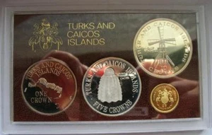 Turks Caicos 1976 Mint Box Set of Gold Silver Coins,Proof - Picture 1 of 3