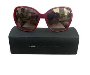 New: Marc- By Marc Jacobs Womens Maroon Dark Red Oversized Sunglasses with Case - Picture 1 of 6