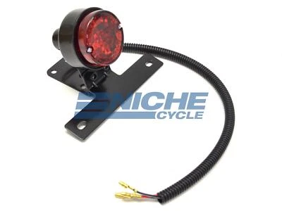 Retro Classic Chopper Bobber Motorcycle Brake Light Tag Plate Bracket Black - Image 1 of 4