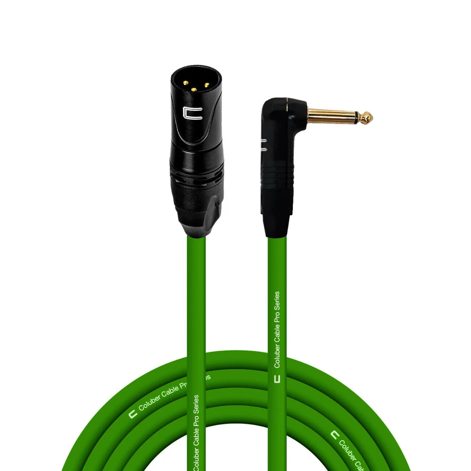Cable mono desequilibrado 3 pines XLR macho a ángulo recto 1/4" TS longitud personalizada, color Foto 1 de 4
