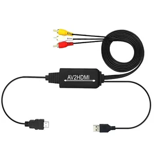 RCA to HDMI Converter, Composite to HDMI Adapter Support 1080P PAL/NTSC C - Picture 1 of 12