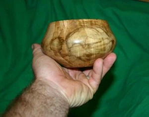 2007 SPALTED MAPLE TURNED WOOD BOWL SIGNED CIYMA? DEMO DEMONSTRATION WOODEN ART - Picture 1 of 9