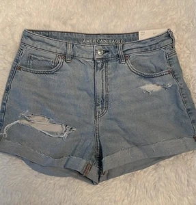 NEU MIT ETIKETT AMERICAN EAGLE STRIGID DENIM MOM SHORT GRÖSSE 8 SUPER HOHER BUND - Bild 1 von 2