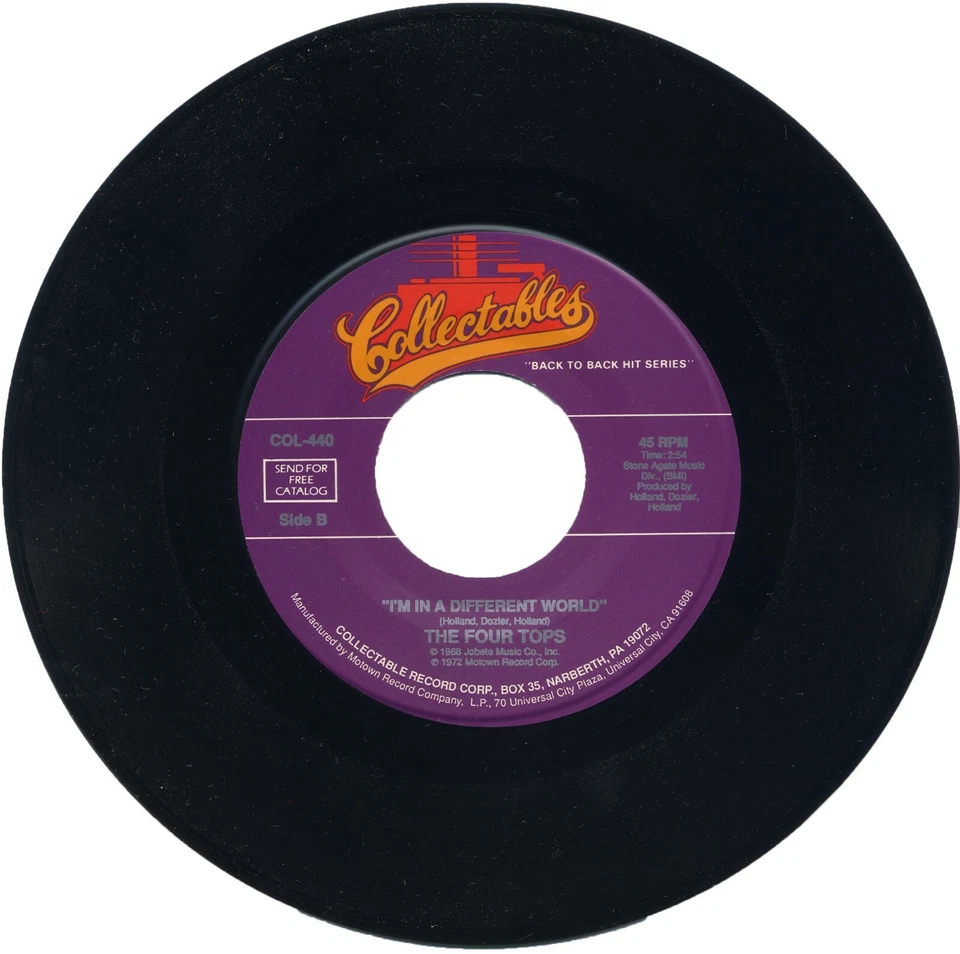 THE FOUR TOPS "I'M IN A DIFFERENT WORLD c/w IF I WERE A CARPENTER" 1968 MOTOWN - Image 1 of 1