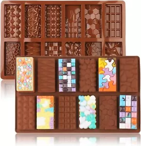 12 Cell SIlicone Deep Chocolate Bar Mould Dubai Kunafa Pistachio Chocolate Mold - Picture 1 of 12
