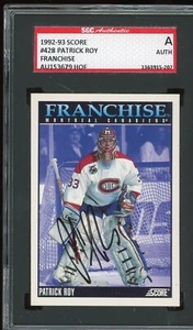 Patrick Roy signiert 1992-93 Scorekarte #428 Canadiens SGC Slabbed #AU153679 - Bild 1 von 1