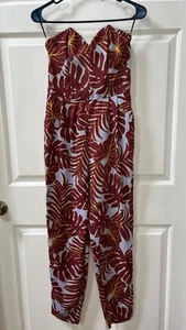 H&M Conscious Strapless Floral Pant Suit Size 6 - Picture 1 of 9