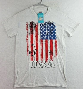 USA Flagge Grafik grau Souvenir T-Shirt Herren Small - Bild 1 von 7