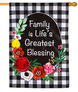Family is Life's Greatest Blessing Applique House Flag - Picture 1 of 1