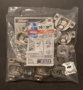 Blum 10 Pk Nickel Self Closing Concealed Cabinet Hinge 105° Opening 1/2” Overlay - Picture 1 of 8