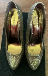 Gold sequin high heel shoes - Picture 1 of 2