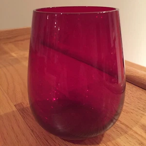 Copas/vasos de vino de cristal sin tallo rubí Lenox Holiday Gems nuevos en caja S4 - Imagen 1 de 8