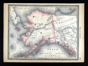 1883 Hardesty Map Alaska Fort Wrangell Sitka Cooks Inlet Yukon River Canada AK - Picture 1 of 4