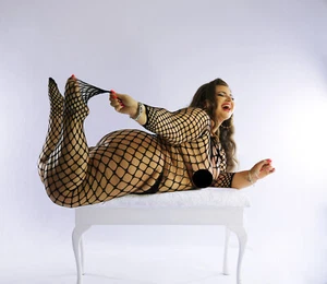 UK Size 8-30 Fishnet Bodysuit Body Stocking Lingerie Erotic Plus Size Crotchless - Picture 1 of 36