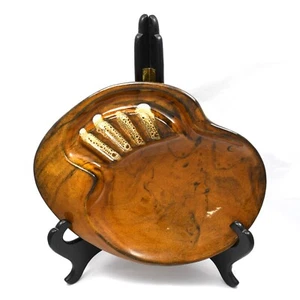 VTG Van Briggle Art Pottery Ashtray Anna V.B. Signed Brown Black Tortoise MCM - Picture 1 of 11