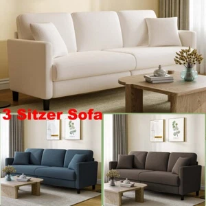 3er Sitzsofa Bequeme Polsterung Sofa Fürs Wohnzimmer/Schlafzimmer/Gästezimmer - Bild 1 von 17