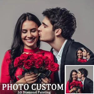 Hágalo usted mismo Kit de pintura fotográfica personalizada 5D estrás arte pictórico pared decoración del hogar - Imagen 1 de 11