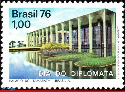 1432 BRASIL 1976 PALACIO ITAMARATY, ARQUITECTURA, DISEÑADO NIEMEYER, MI# 1529 MNH Foto 1 de 2