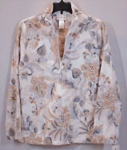 ALFRED DUNNER LADIES FALL CLASSIC VELOUR TAN & GREY JACKET SIZE XL NEW WITH TAGS - Picture 1 of 5
