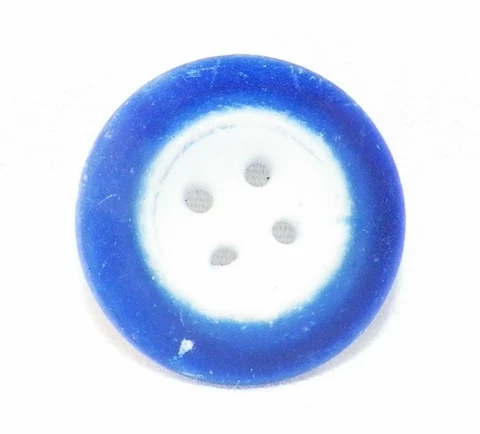 Antique China Button Blue White Inkwell 4 Hole Collectors #5 Cover