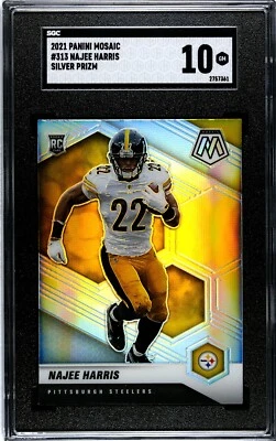 2021 Panini Mosaic Najee Harris Silver Prizm RC #313 Pittsburgh Steelers - Image 1 of 2