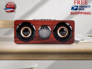Altavoz Bluetooth Retro Madera, Altavoces Inalámbricos Dual 5W Sonido Envolvente 3D - Imagen 1 de 8