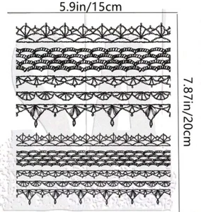 lace border clear stamps Crochet texture card NEW Free Ship - Picture 1 of 1