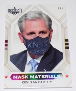 Tarjeta Decision 2022 Mask Materials Kevin McCarthy Rainbow #33MM Serie #2/5 - Imagen 1 de 2