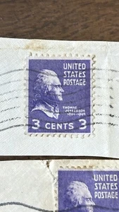RARE Thomas JEFFERSON Postage PURPLE 3 Cent STAMP (1945-1947) Scott #807 - Picture 1 of 4