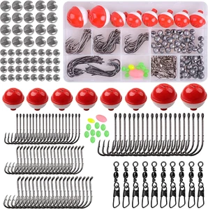 Fishing Bobbers Tackle Kit, 160Pcs Basic Fishing Bobbers Hooks Assortment Includ - Picture 1 of 12