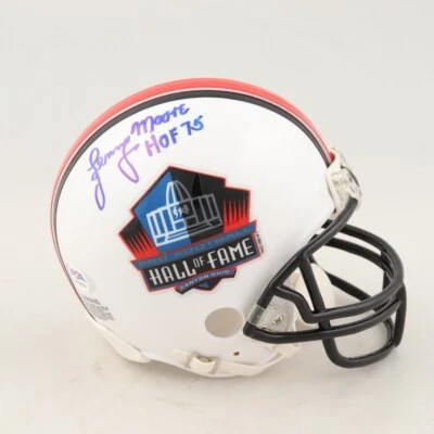 Lenny Moore Signed Hall of Fame Mini-Helmet Inscribed HOF 75 (PSA COA) - A - Image 1 of 3