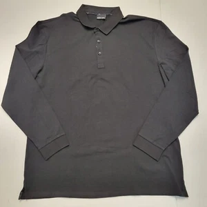 JARED LANG Polokragen Langarm Hemd Herren 3XL XXXL Schwarz BAUMWOLLE Stretch - Bild 1 von 7