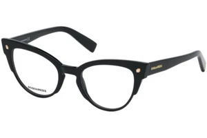 DSQUARED2 DQ5275 001 Schwarz Big Cat Eye Brille Brillengestell 51-21-140 DQ 5275 RX - Bild 1 von 4