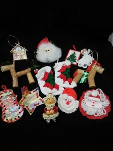 Lot Vintage Current Handmade Homemade Christmas Ornaments - Picture 1 of 5