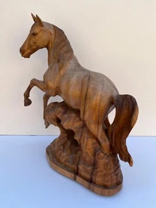 Aufzucht Pferd groß handgeschnitzt Holzpferd Skulptur Vintage Volkskunst 15" - Bild 1 von 24