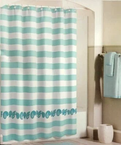 Barnegat Cabana Beach Stripe Shower Curtain Cloth Fabric Nautical Summer 72x72 - Picture 1 of 12