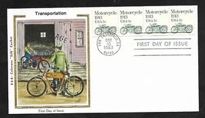 #1899 5c Pope Motorcycle 1913- Colorano "Silk" FDC Coil (4) - Picture 1 of 2