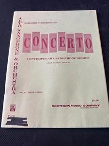 Concerto for Alto Sax & Piano by Jaromir Weinberger SS-833 SMC Music Book - Picture 1 of 3