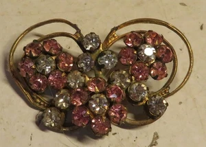 Vintage Butterfly Brooch Multi-Color Rhinestone Unbranded Pin Back 1-3/4" Wide - Picture 1 of 13