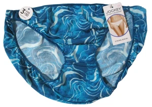 JOCKEY SZ 6 M STRING BIKINI 1330 TACTEL NO PANTY LINE PROMISE TEAL GEO PANTIES - Picture 1 of 4