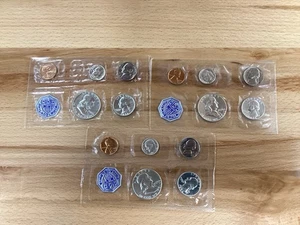 1956 US Silver Proof Sets Lot of 3 Gem Sets w. no Envelopes   E1724 - Picture 1 of 11
