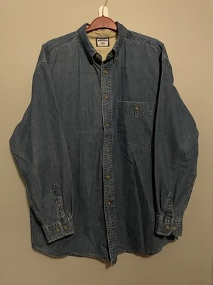 LEE Men's Blue Denim Jeans Classic Button Down Oversized Shirt Size XL (C356) - Image 1 of 4