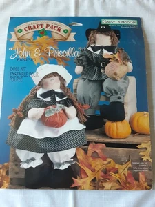 Vintage 1996 Thanksgiving Daisy Kingdom 16" PUPPENSET John & Priscilla Pilgrims NEU - Bild 1 von 3