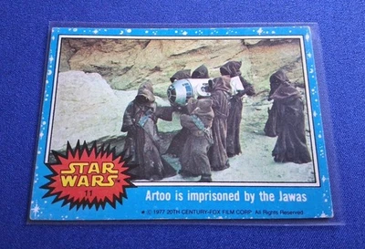 1977 Topps Star Wars Blue Series Trading Card #11 Artoo Is Imprisoned By Jawas - Image 1 of 2