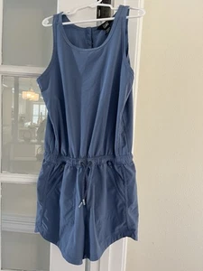 Athleta Girl All In Romper Sz L 12 Blue Active Shorts Jumpsuit Romper Sleeveless - Picture 1 of 11